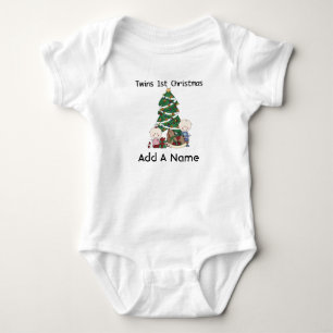 Body Jumelles personnalisées 1er vêtement de Noël