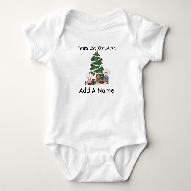 Body Jumelles personnalisées 1er vêtement de Noël (Devant)