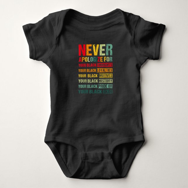 Body Junetten Black Pride Ne S'Excuse Jamais Pour Votre (Devant)