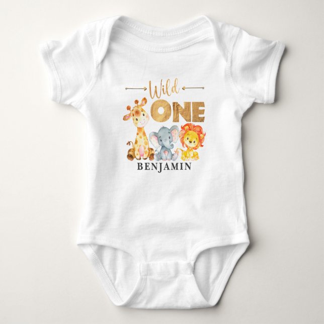 Body Jungle Wild One 1er Anniversaire Baby Bodysuit (Devant)