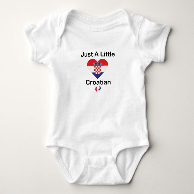Body Just A Little Croatian,baby Gift Croatia Flag Baby (Devant)