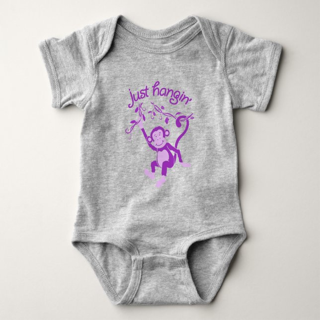 Body Juste accrocher' funky singe animal vêtement bébé (Devant)