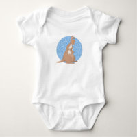 Kangaroo maman et Joey sur Motif bleu