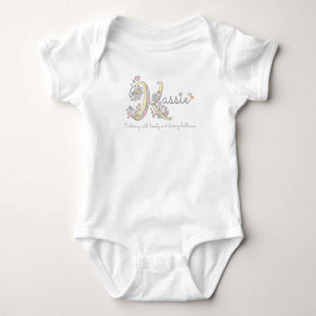 Body Kassie girls name signifiant K coeurs monogrammes (Devant)