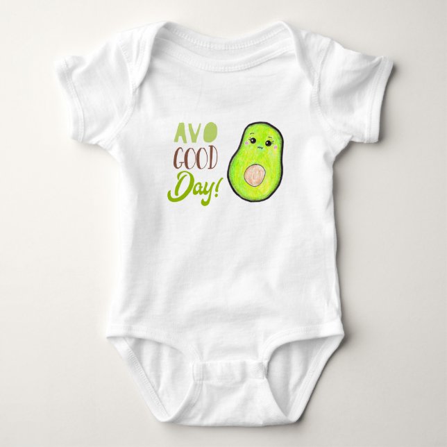 Body kawaii avocado avo bonne journée drôle mignon (Devant)