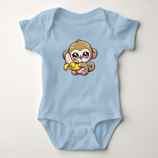 Body Kawaii Chubby Baby Monkey Accrocher de la banane