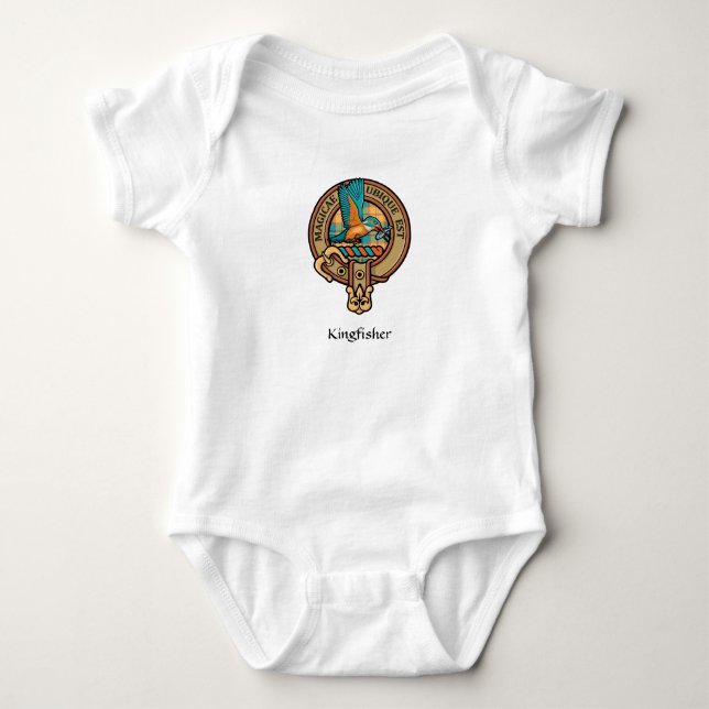 Body Kingfisher Crest sur Tartan Baby Bodysuit (Devant)