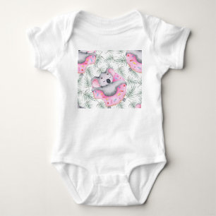 Body Koala aquarelle, motif tropical.
