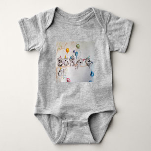 Body Koala Whimsical Watercolor Grey Baby Bodysuit
