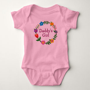 Body La fille de papa dans le cadre floral rose Bodysui