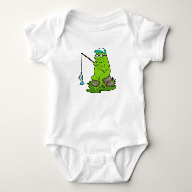 Body La grenouille comme pêcheur avec la canne à pêche  (Devant)