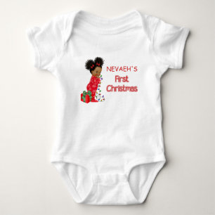 Body La première ChristmaT-Shirt de fille afro-américai