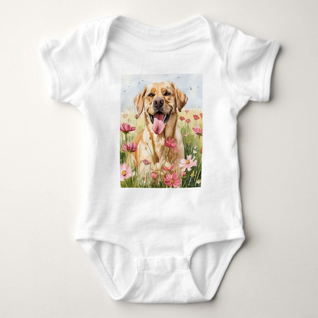 Body Labrador Retriever Watercolor Baby Bodysuit (Devant)