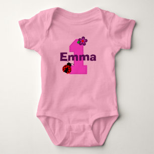 Body Ladybug et Flower First Birthday Shirt