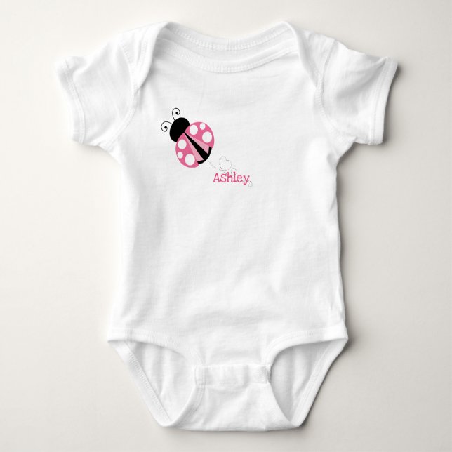 Body Ladybug rose mignon personnalisé (Devant)