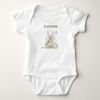 Body Lapin de bois personnalisé pour bébé