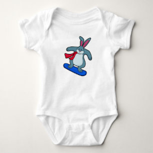 Body Lapin en snowboardeur avec planche à neige et écha