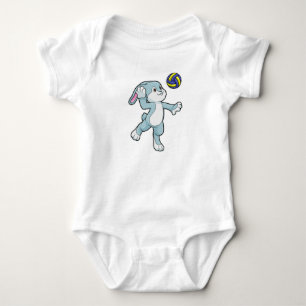 Body Lapin en sport avec volleyball