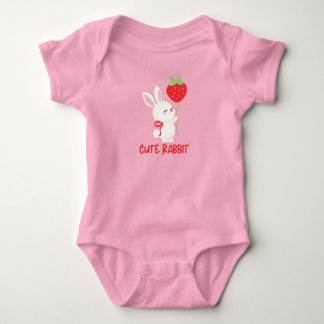 Body Lapin mignon avec design Kawaii de fraise