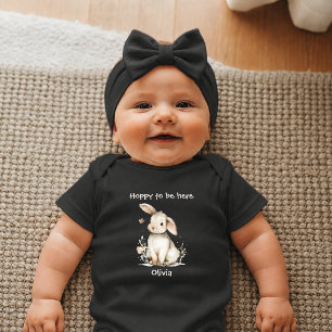 Body Lapin Nouveau-Né « Hoppy to Be Here »