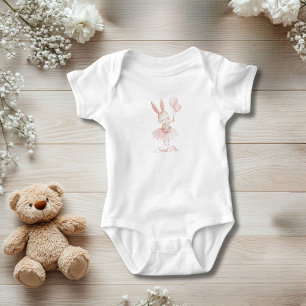 Body Lapin personnalisé Ballerina rose floral bébé fill