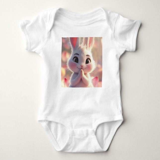 Body Lapin Serene sur Lotus - Bodysuit bébé (Devant)