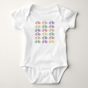 Body L'arc-en-ciel va à vélo la combinaison de bébé