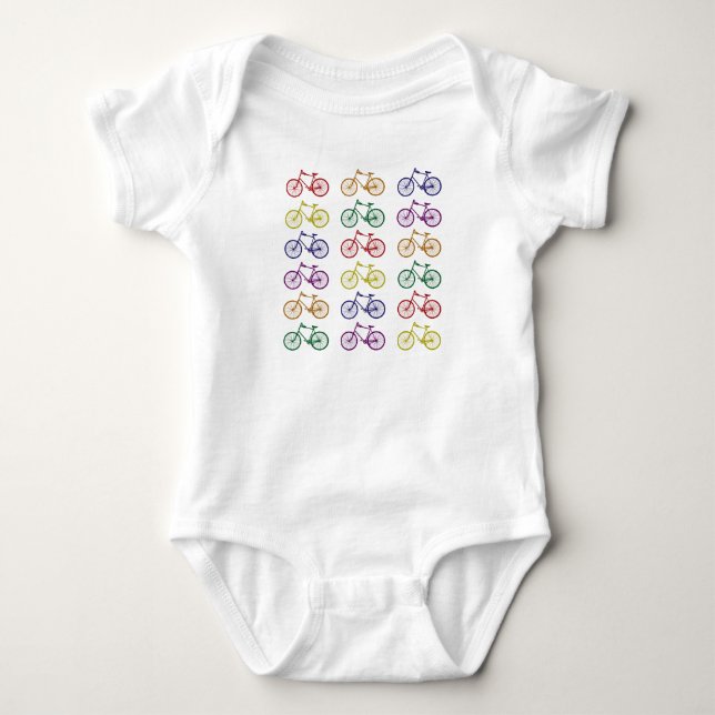 Body L'arc-en-ciel va à vélo la combinaison de bébé (Devant)