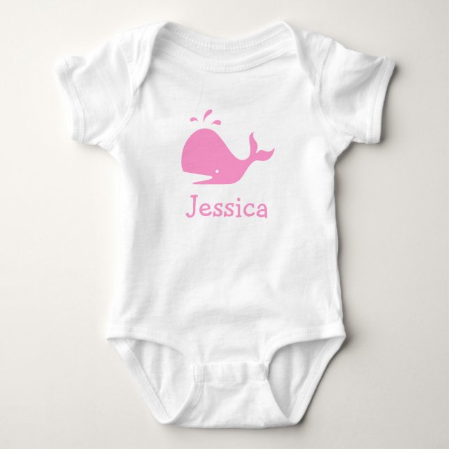 Body Le bébé rose de baleine vêtx | Personalizable (Devant)