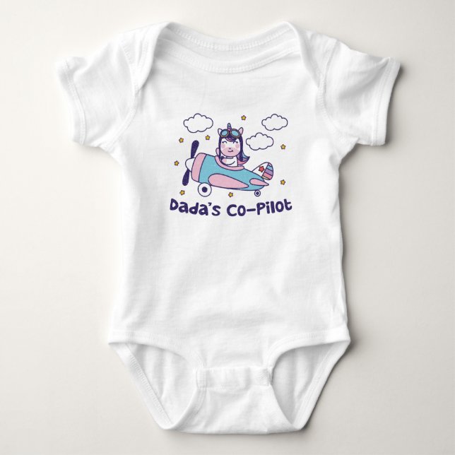 Body Le copilote de Dada - Avion Licorne (Devant)