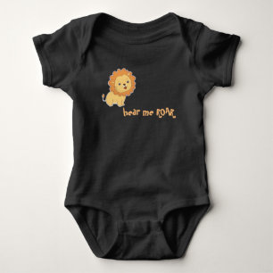 Body Le lion drôle de combinaison de noir de bébé