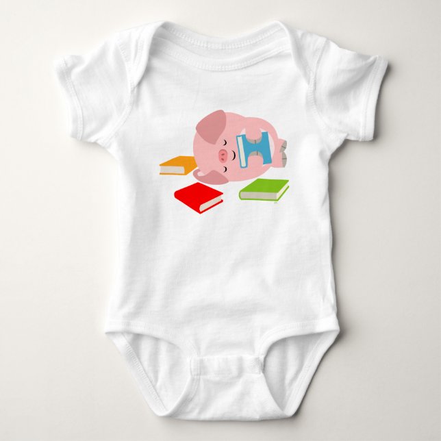 Body Le Petit Louveur de livre (Cochon de dessin) (Devant)