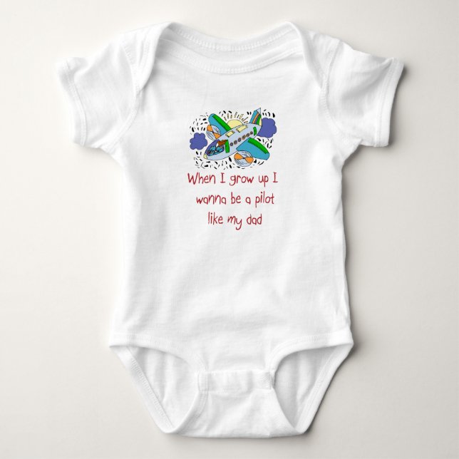 Body Le pilote aiment mon T-shirt de bébé de papa (Devant)