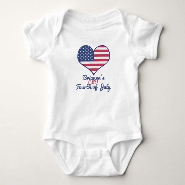 Body Le premier 4 juillet du bébé Personnalisé (Devant)