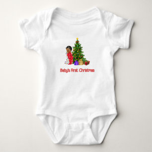 Body Le premier T-shirt Noël du bébé africain américain