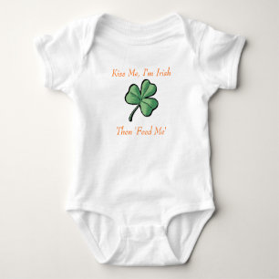 Body le shamrock vert, m'embrassent, je suis irlandais,