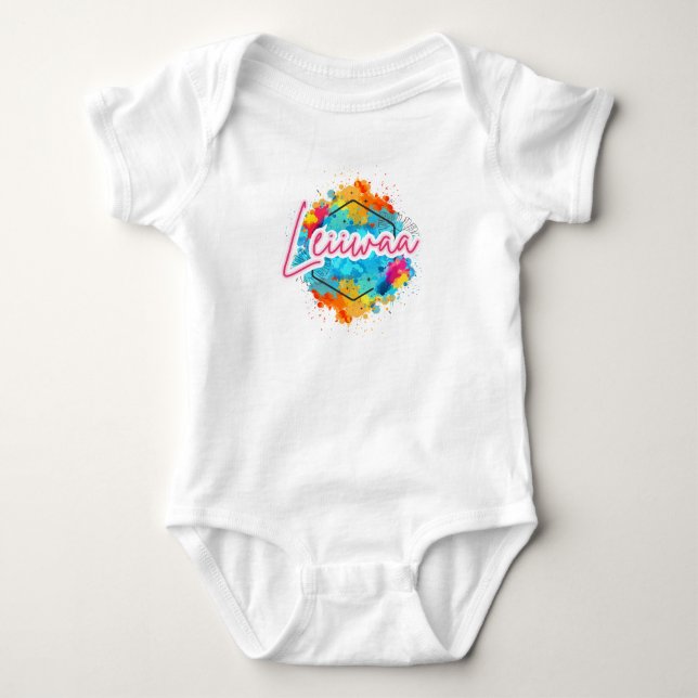 Body LEIIWAA Baby Jersey Bodysuit - Né Bold, Island P (Devant)