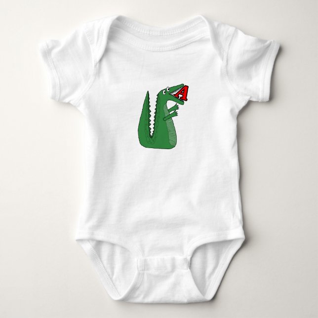 Body Lettre A Alligator Bodysuit Bébé. Alpe d'animal mi (Devant)