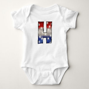 Body Lettre Bébé américaine H - 4 juillet USA