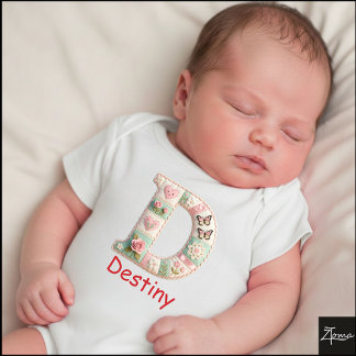 Body Lettre initiale D en patchwork matelassé pour la n