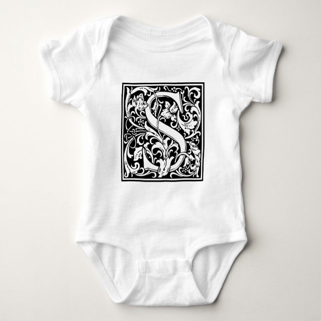 Body Lettre S Monogramme médiéval Art Nouveau (Devant)