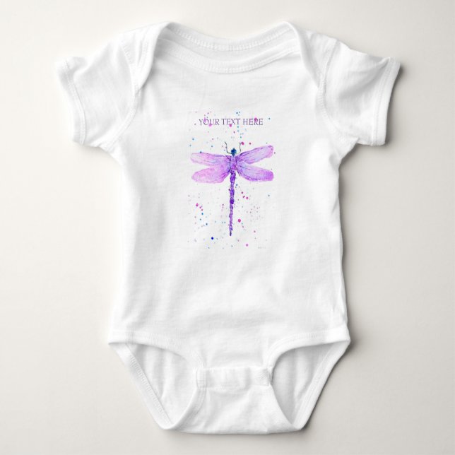 Body Libellule violette aquarelle fille mignonne (Devant)