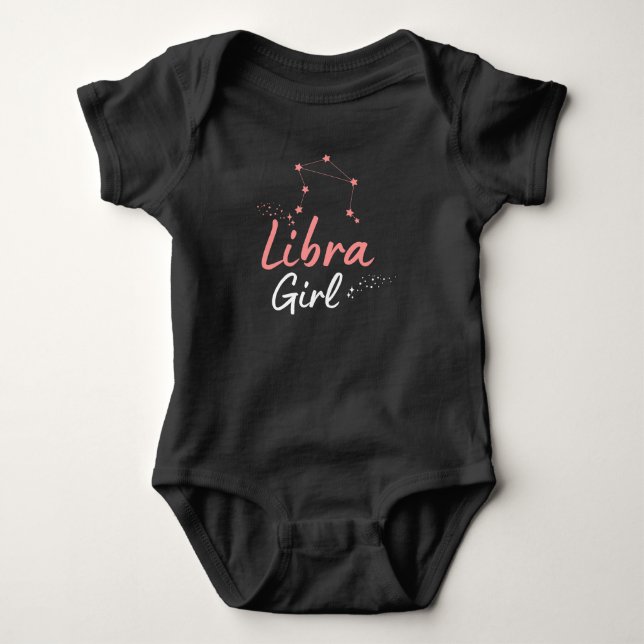 Body Libra Girl Black jolie astrologie Bodysuit pour bé (Devant)
