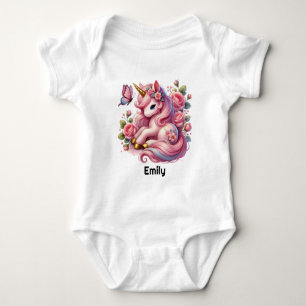 Body Licorne fantaisiste de bébé fille mignonne 