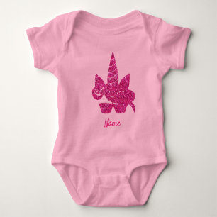 Body Licorne Visage Rose Paillettes Mignon Féminin Enfa