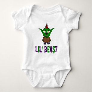 Body Lil' Beast Goblin pourpre et vert goutte Police T