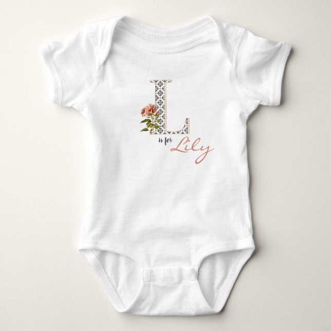 Body Lily Nom Révéler Floral Lettre L Girl Whimsical (Devant)