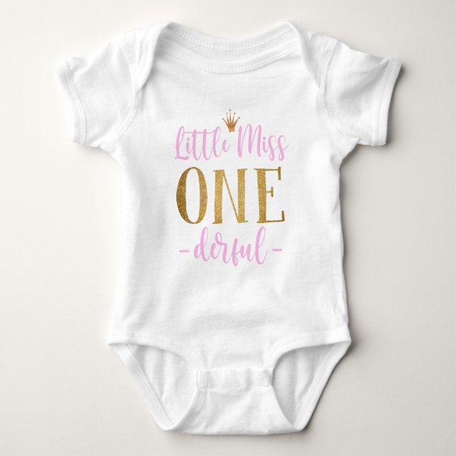 Body Little Miss One Derful 1er Anniversaire Bébé Bodys (Devant)