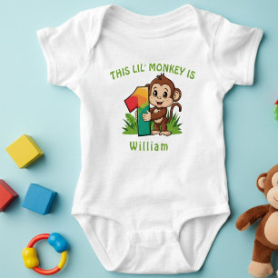 Body Little Monkey Kids 1er Anniversaire Bébé Personnal
