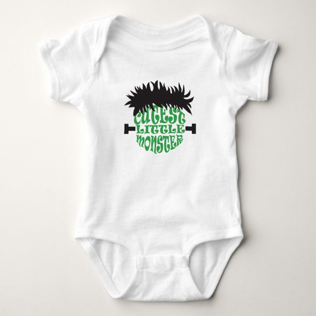 Body Little Monster Frankenstein Halloween Vert Noir (Devant)
